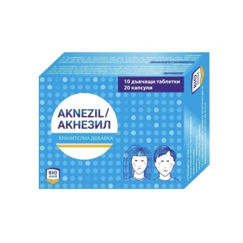 АКНЕЗИЛ ДЪВЧАЩИТАБЛ. Х 10 + 20 КАПСУЛИ цена