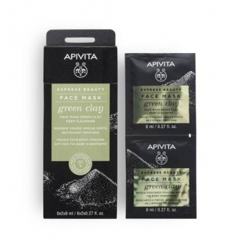 АПИВИТА ЕКСПРЕСНА КРАСОТА Дълбоко почистваща маска за лице със зелена глина 6х2х8 мл. цена