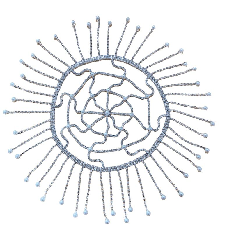 Аксесоар за глава - сребрист - с камъни - Lucretia C7 - Pursehuit