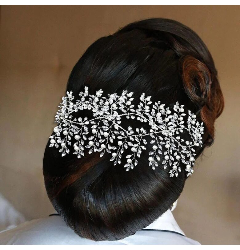 Аксесоар за коса - сребро - с камъни - Thorid C11 - Pursehuit