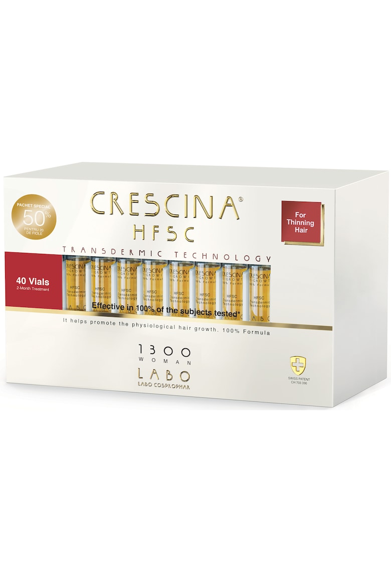 Ампули против косопад HFSC Transdermic - жени - 40 ампули - HFSC 1300 Crescina