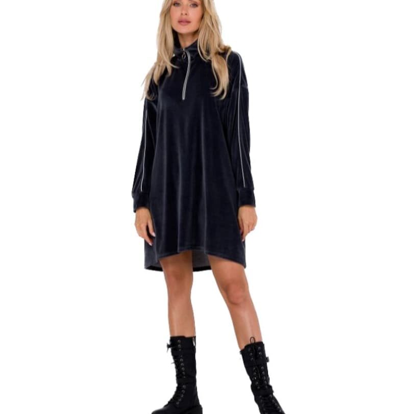 Асиметрична дамска рокля - Made of Emotion - Satou - Тъмносин MOE