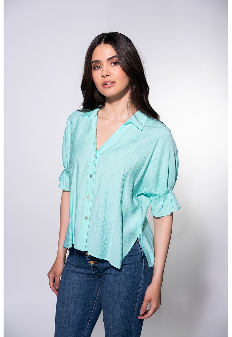 Асиметрична риза Olimpia с панделка на гърба - Ледено синьо Hermosa