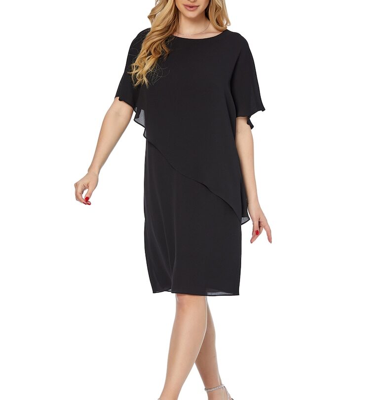 Асиметрична рокля Louis - Черен BAROCCA