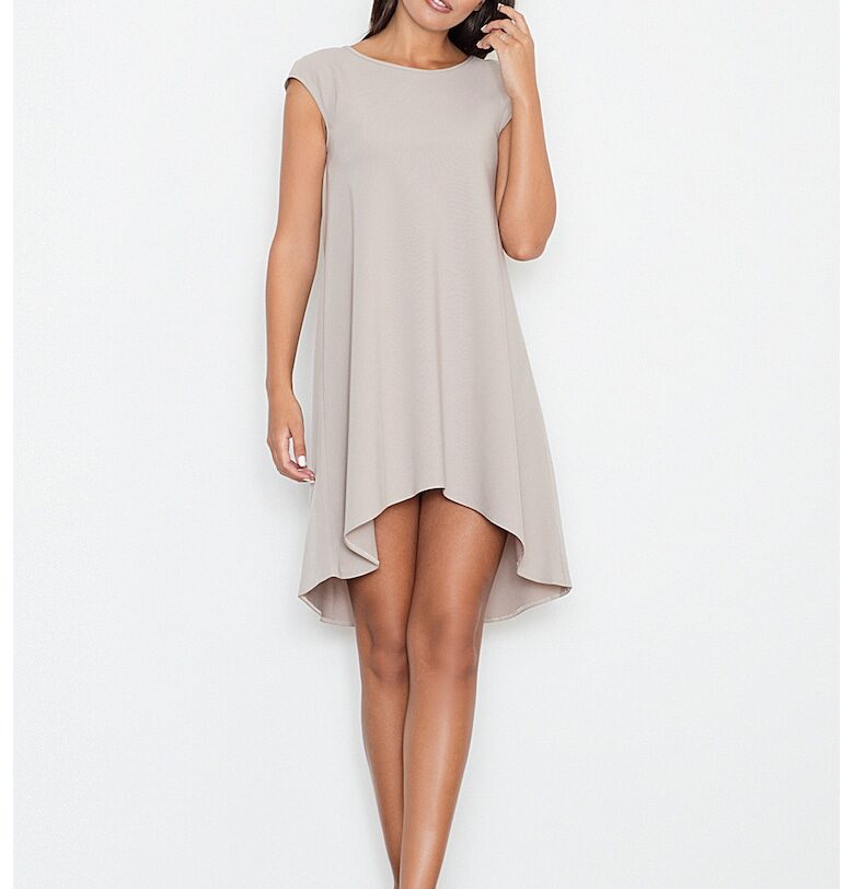 Асиметрична рокля  елегантна - сива - полиестер - Figl