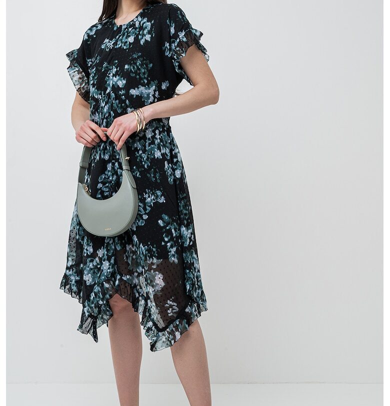 Асиметрична рокля с къси ръкави - Зелен/Избеляло черно/Мръснобял Scotch  Soda