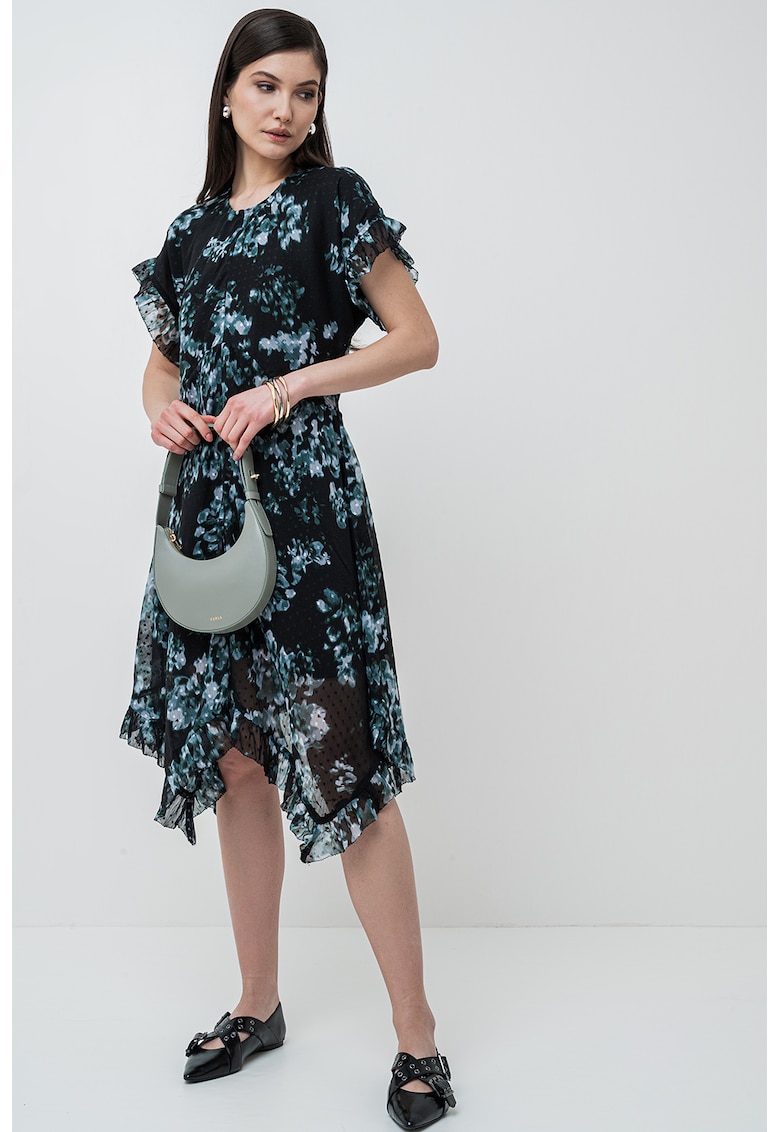 Асиметрична рокля с къси ръкави - Зелен/Избеляло черно/Мръснобял Scotch Soda