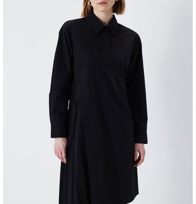 Асиметрична рокля тип риза - Черен Ipekyol