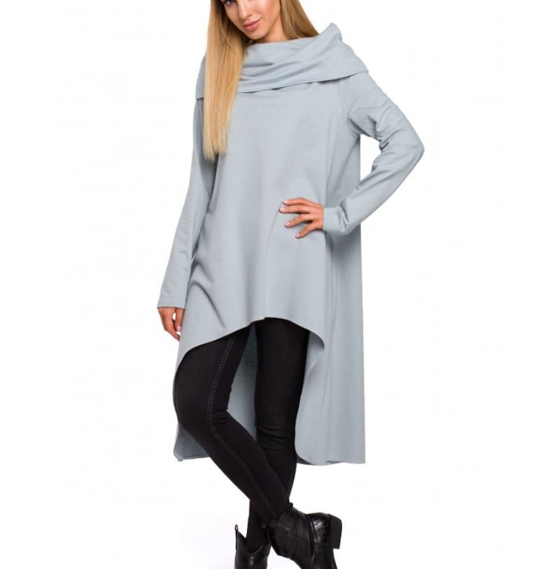 Асиметрична туника  в сив нюанс - Сив MOE