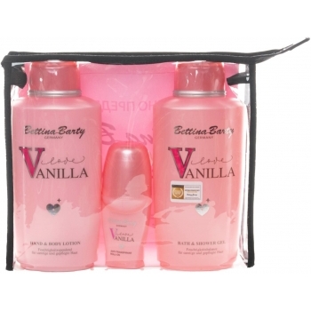 БЕТИНА БАРТИ Лов ванила комплект лосион за тяло + душ гел 2 х 500 мл. + рол он ПРОМО цена