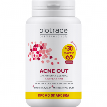 БИОТРЕЙД Акне Аут Капсули за мазна и акнеична кожа  X 60+30 цена