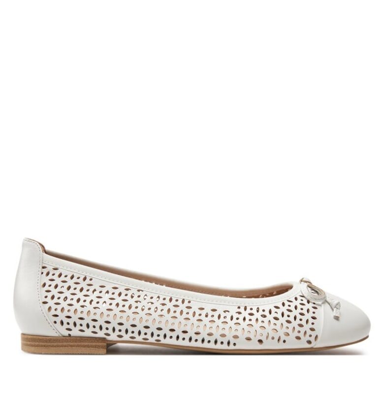 Балерини  303662059 - Естествена кожа - Бял Caprice