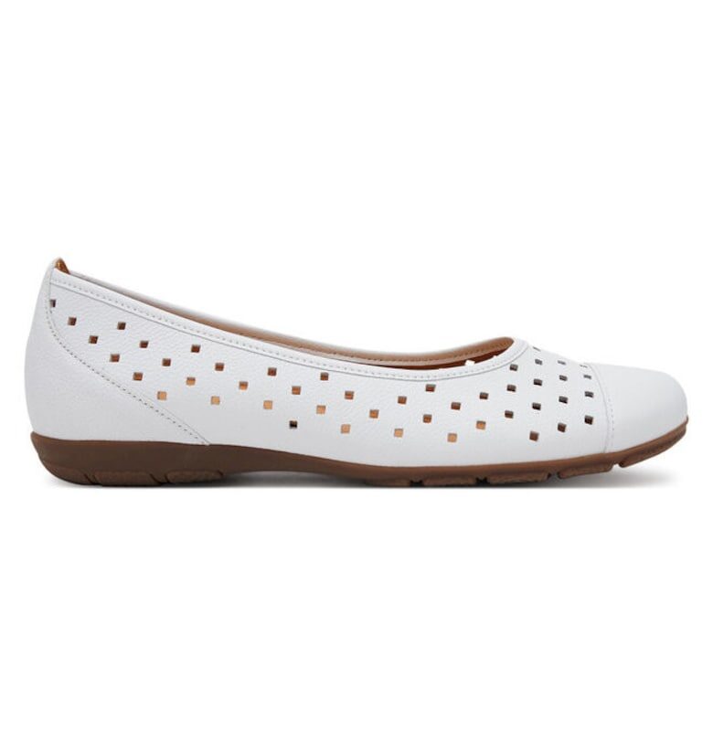 Балерини  304982255 - Естествена кожа - Бял - Бял Gabor