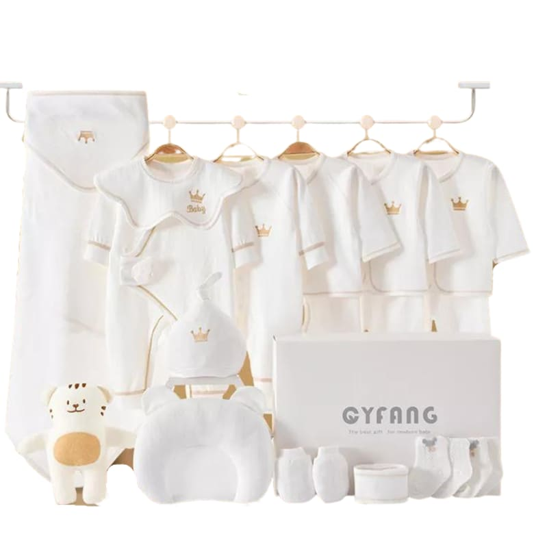 Бебешки комплект S 18 части Crown - Бял Nannie