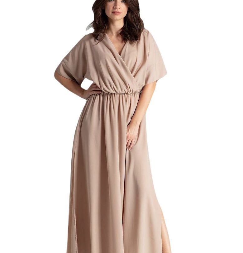 Бежова дамска рокля Leniti David - Бежов Lenitif