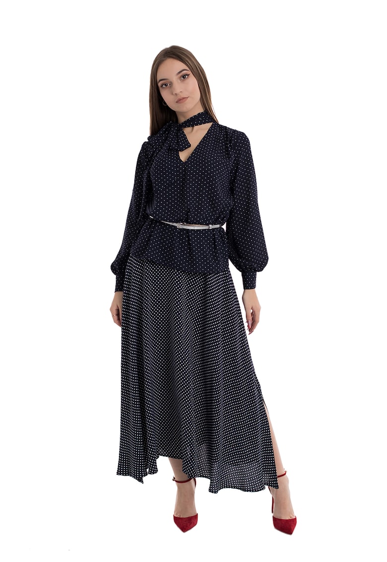 Блуза Brianna с панделка - Бял/Избеляло черно RESENSE