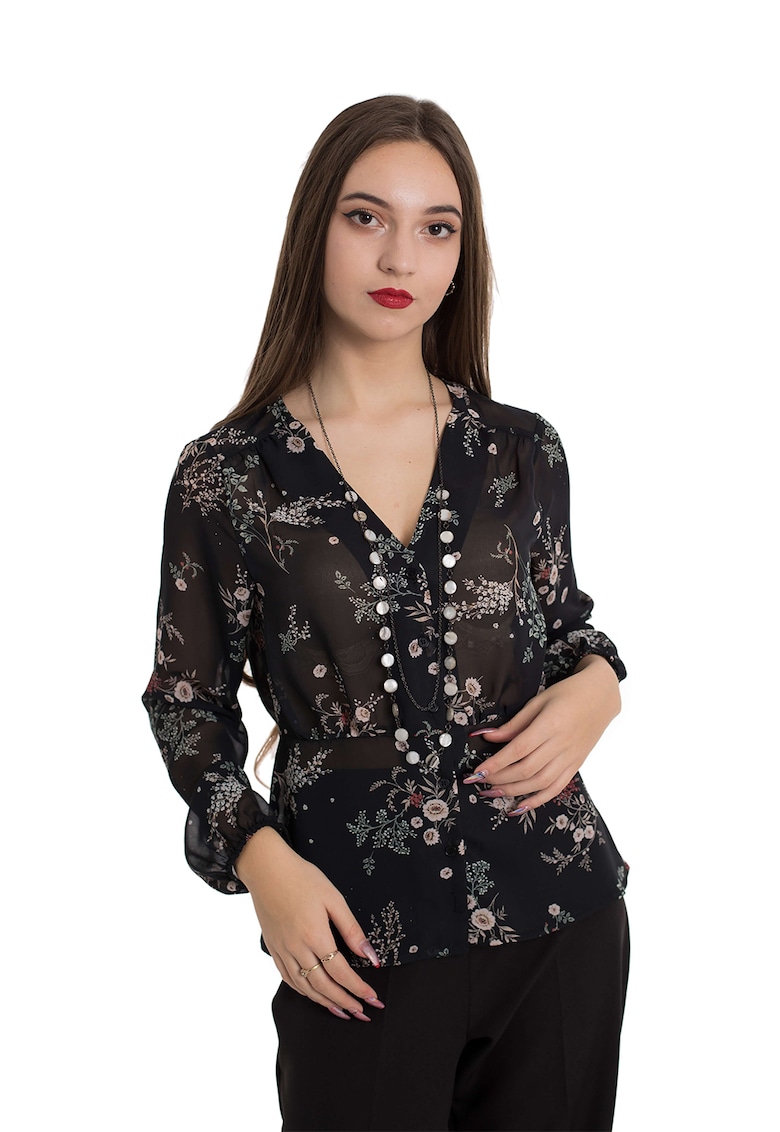 Блуза Fiona с шпиц и копчета - Зелен/Черен RESENSE