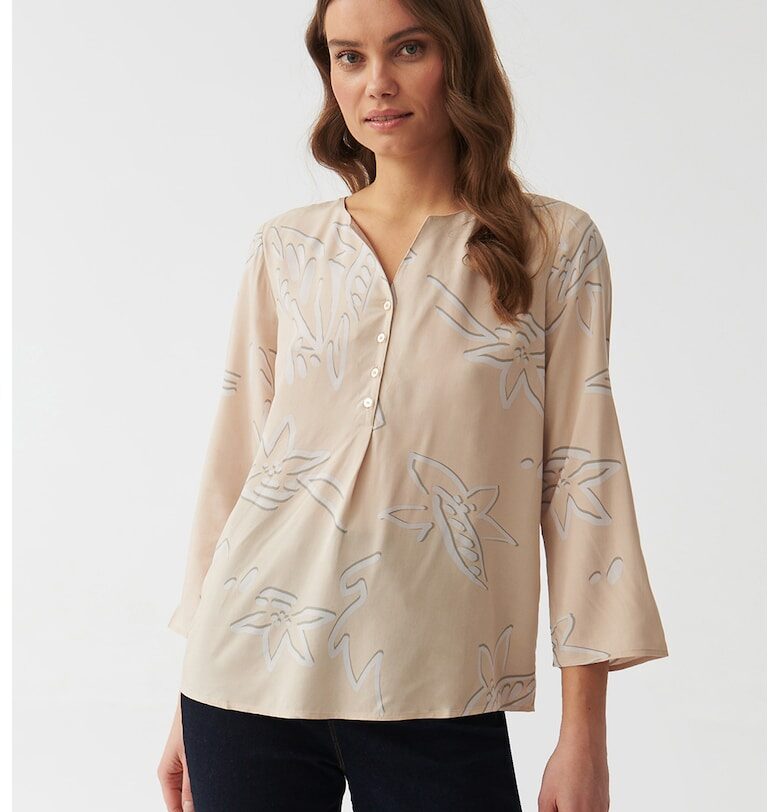 Блуза Isola с принт - Слонова кост Tatuum