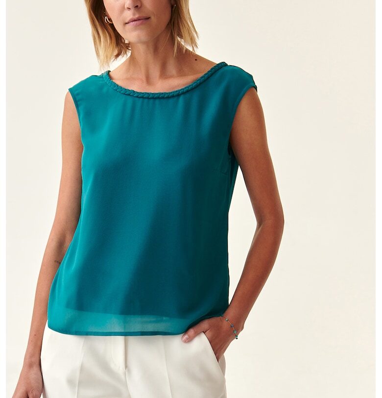 Блуза Lani със сплетени детайли - Тюркоаз Tatuum