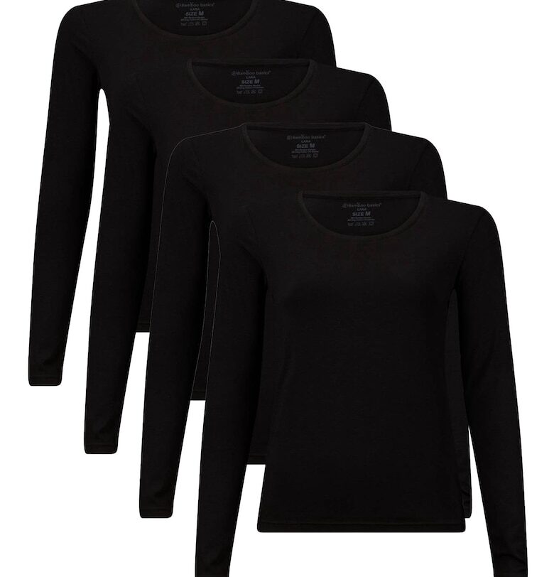 Блуза Lara с дълги ръкави - 4 броя - Черен Bamboo Basics