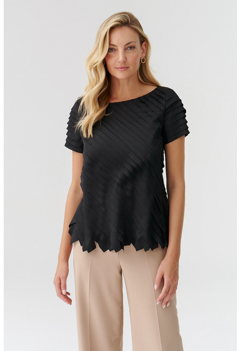 Блуза Nako с дизайн на пластове - Черен Tatuum