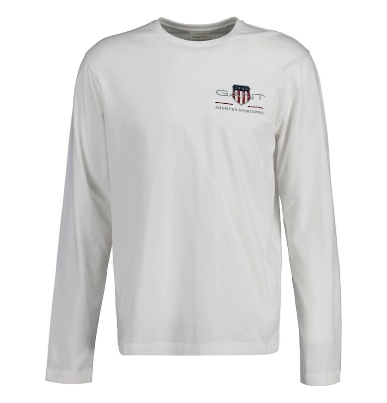 Блуза Shield с овално деколте - Бял Gant