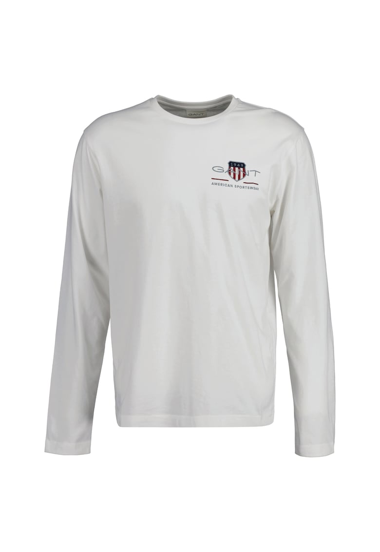 Блуза Shield с овално деколте - Бял Gant