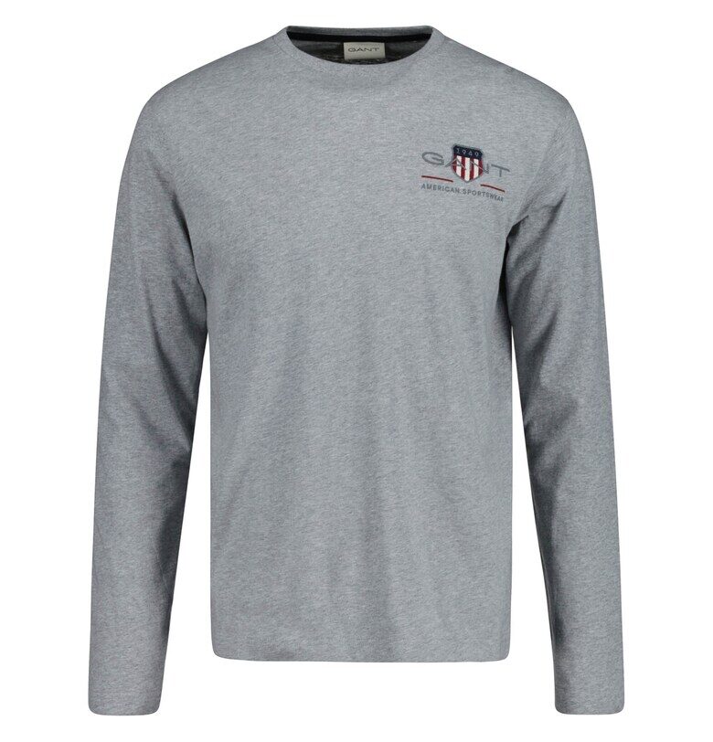 Блуза Shield с овално деколте - Сив Gant