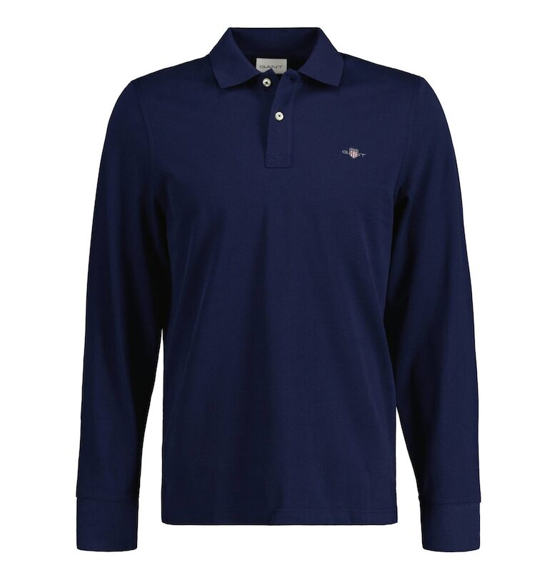 Блуза Shield с яка - Индигово синьо Gant