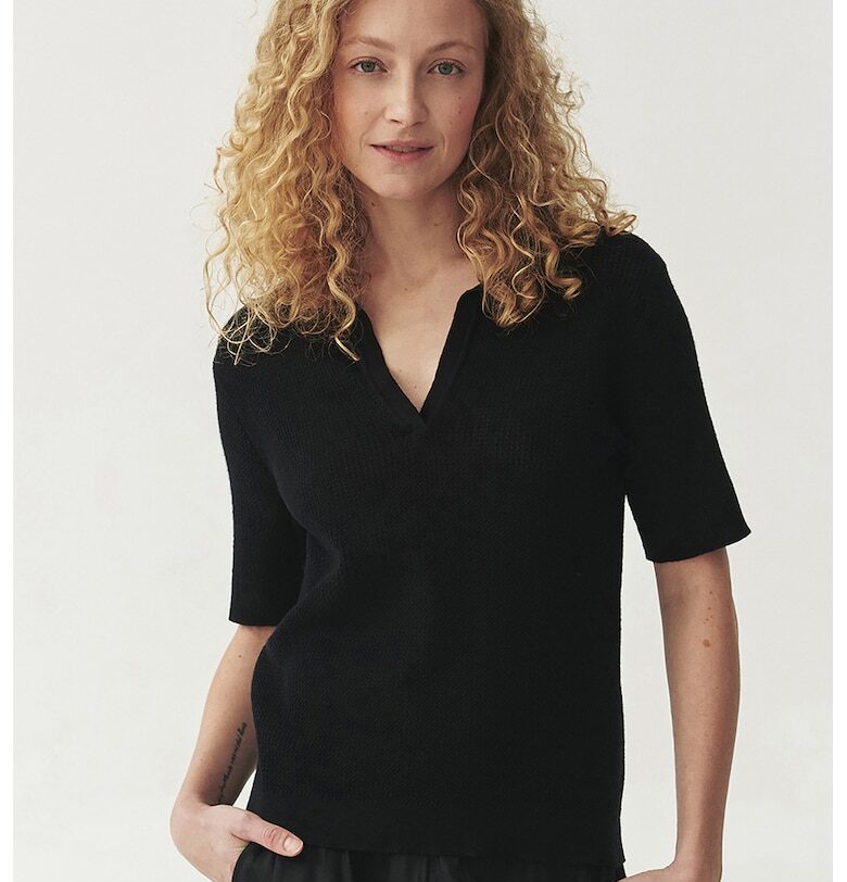 Блуза Sonar с коприна - Черен Tatuum