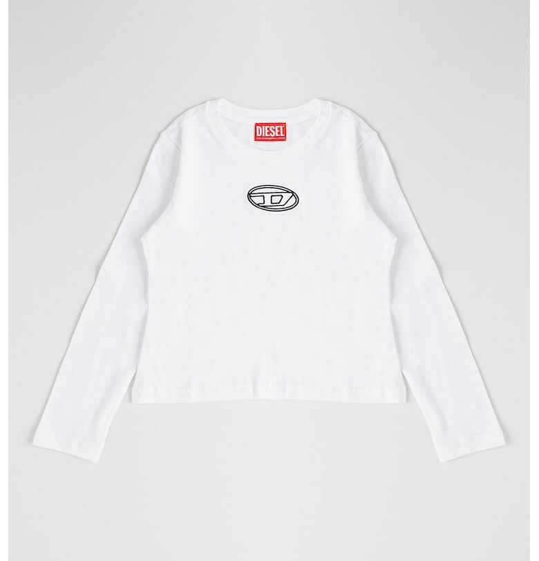 Блуза Tivalsyls с овално деколте и лого - Бял Diesel