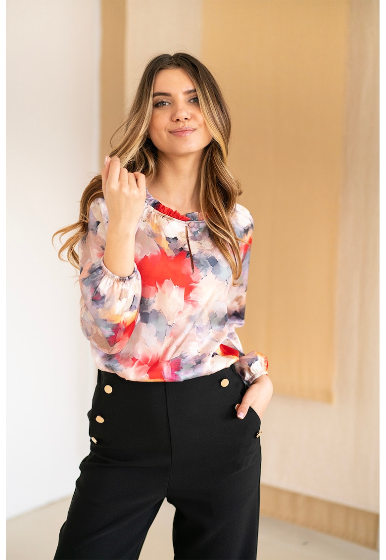 Блуза Yoana с принт - Червен/Бежов/Син Hermosa