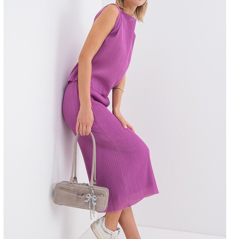 Блуза без ръкави Leslie с набирания - Светлорозов MaxCo