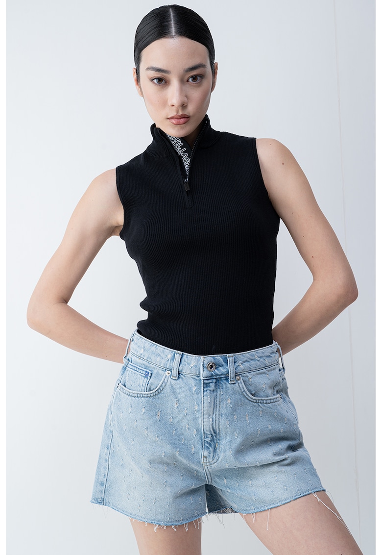 Блуза без ръкави - с къс цип - Черен KARL LAGERFELD JEANS