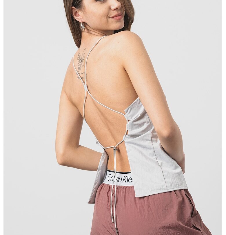 Блуза без ръкави с отворен гръб - Сив CALVIN KLEIN JEANS