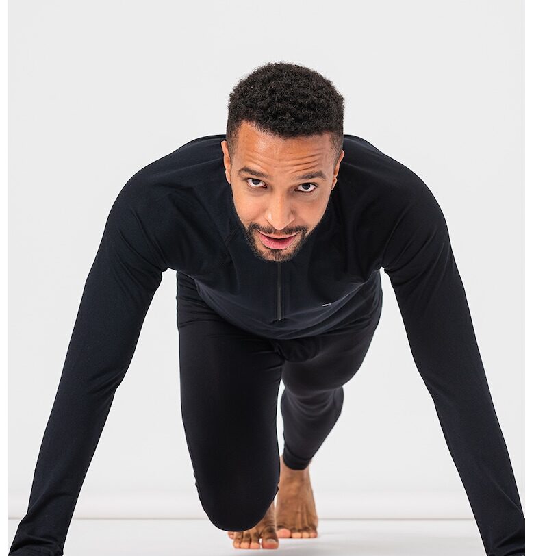 Блуза за бягане Midweight с къс цип - Избеляло черно Columbia