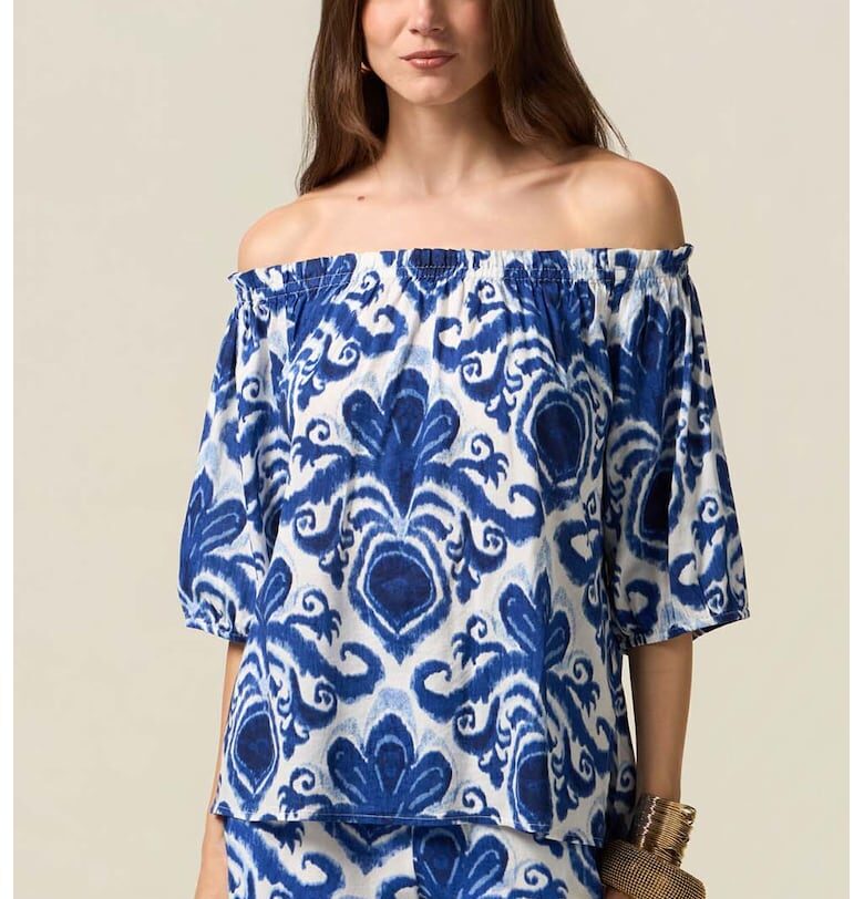 Блуза с голи рамене - Кралско Синьо Oltre