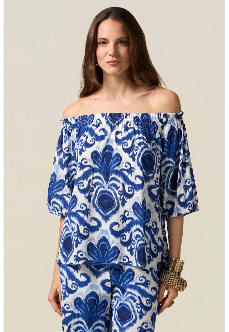 Блуза с голи рамене - Кралско Синьо Oltre