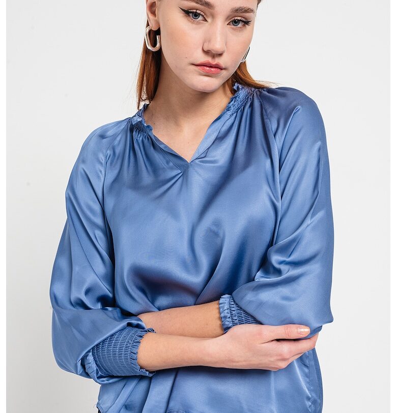 Блуза с еластични маншети - Пастелносин Esprit