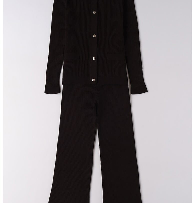 Блуза с копчета и панталон - 2 части - Черен IDO