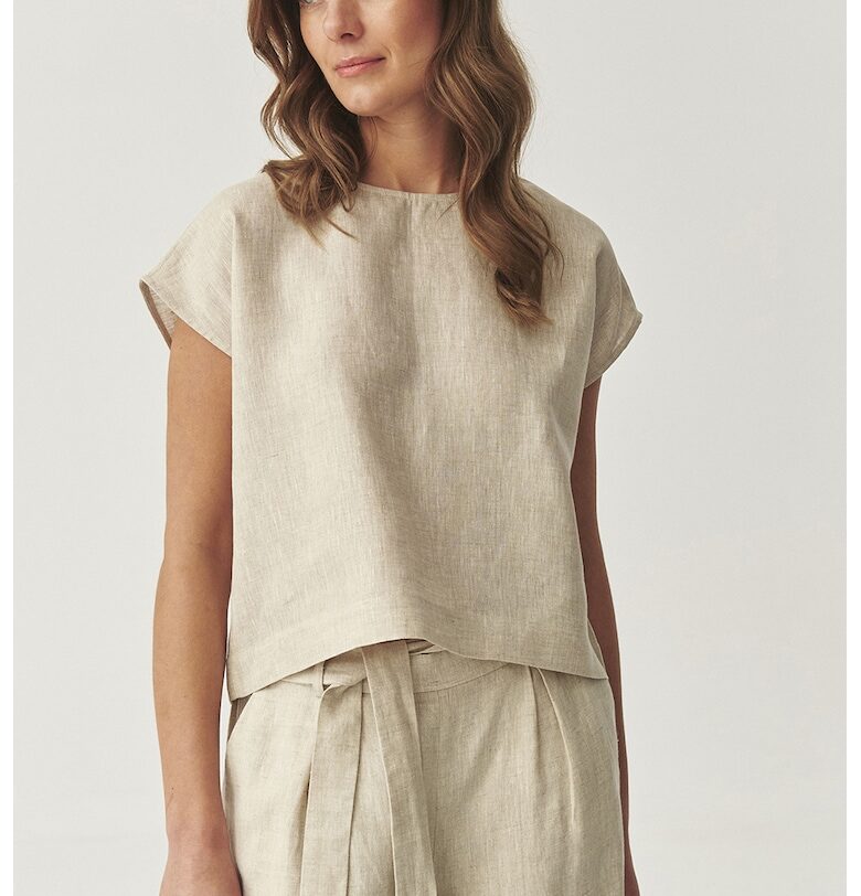 Блуза с къси ръкави - Бежов Tatuum