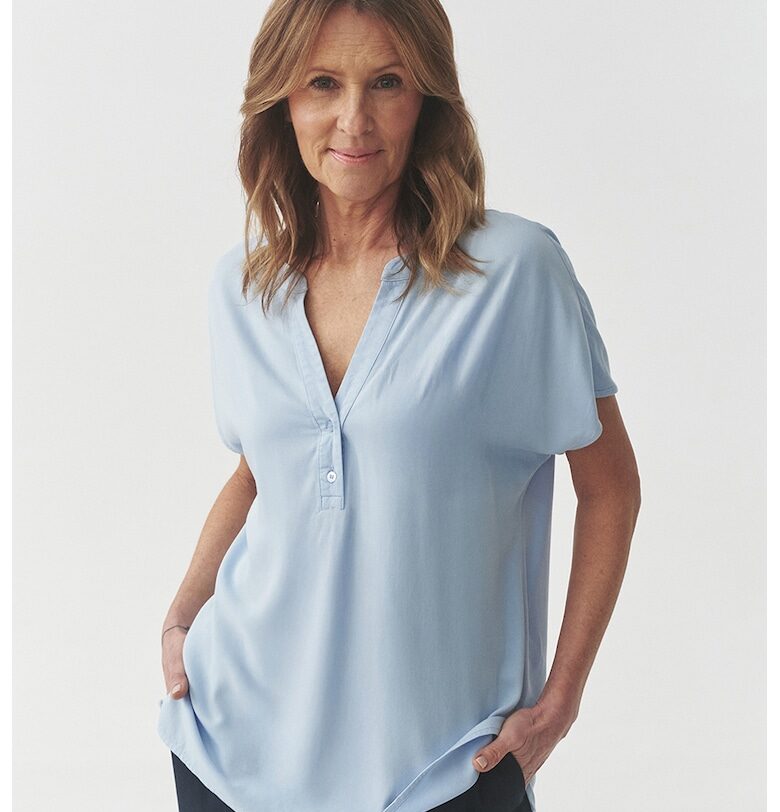 Блуза с къси ръкави - Небесносин Tatuum