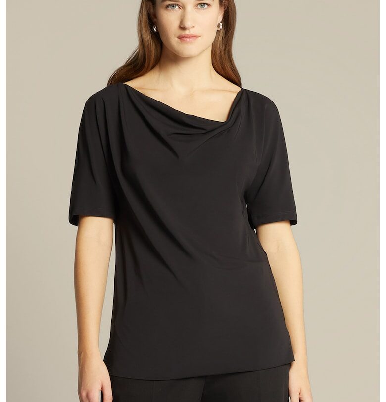 Блуза с къси ръкави - Черен ELENA MIRO