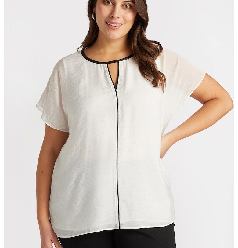 Блуза с къси ръкави - Черен/Мръснобял Fiorella Rubino