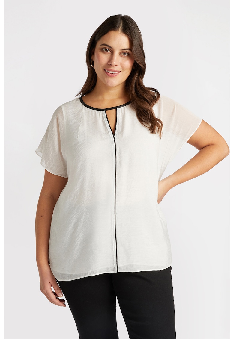 Блуза с къси ръкави - Черен/Мръснобял Fiorella Rubino