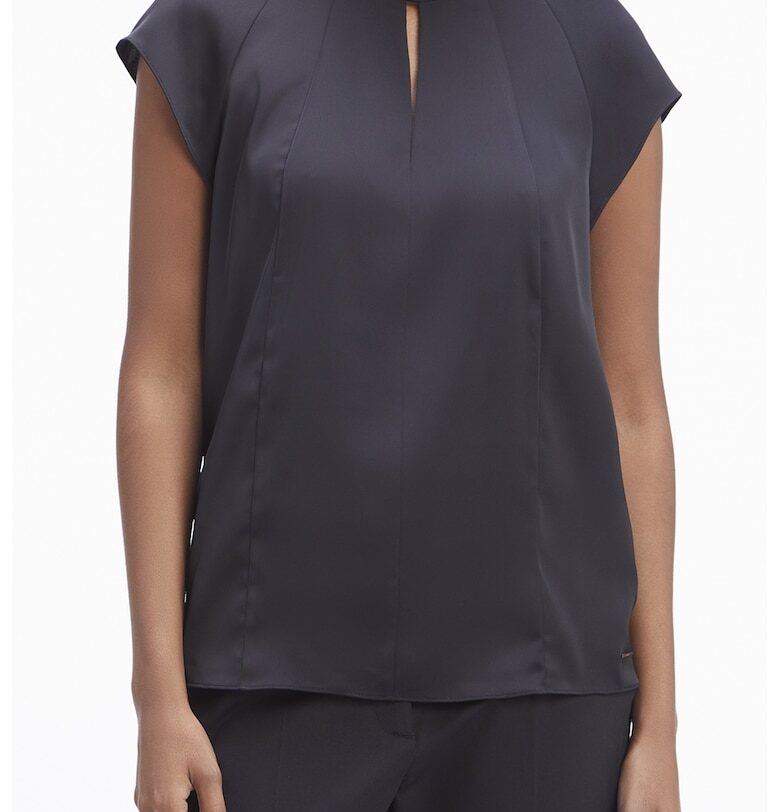 Блуза с къси ръкави и отвори - Черен CALVIN KLEIN