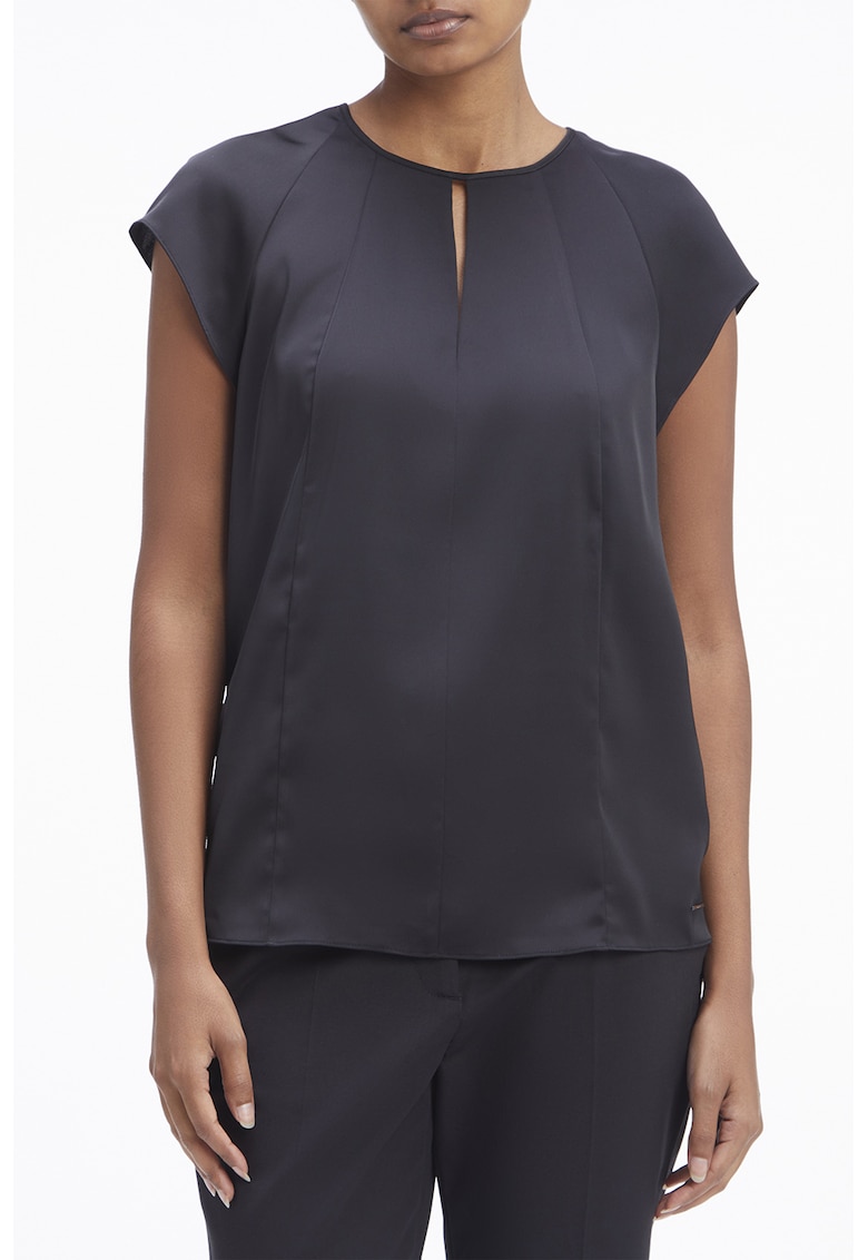 Блуза с къси ръкави и отвори - Черен CALVIN KLEIN