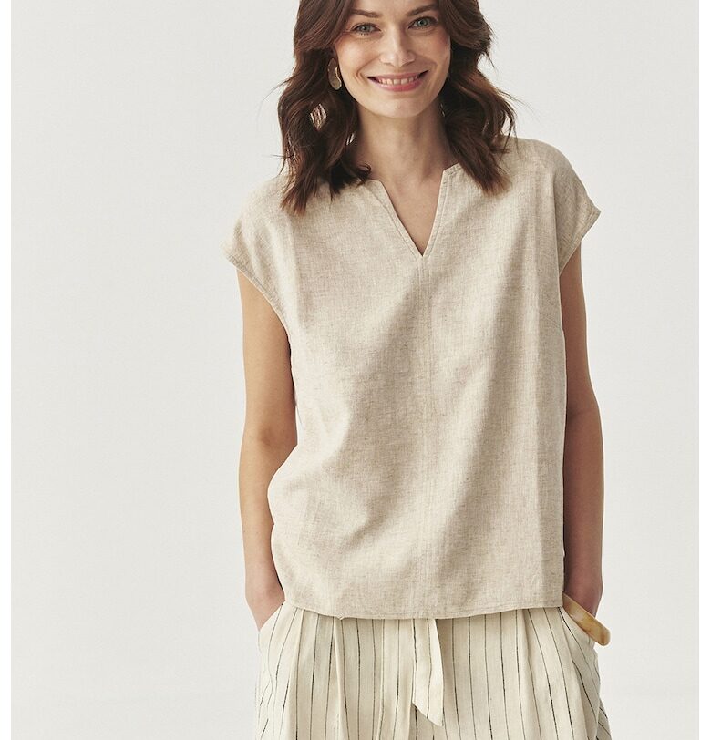 Блуза с лен - Бежов Tatuum