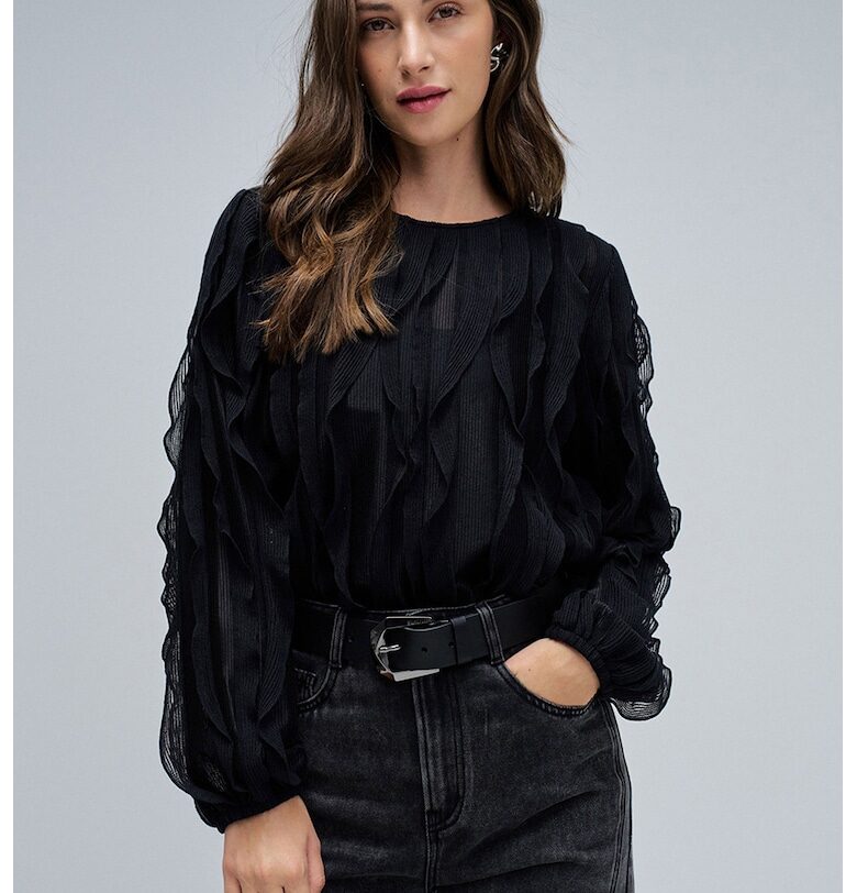 Блуза с набирания - Черен Salsa Jeans