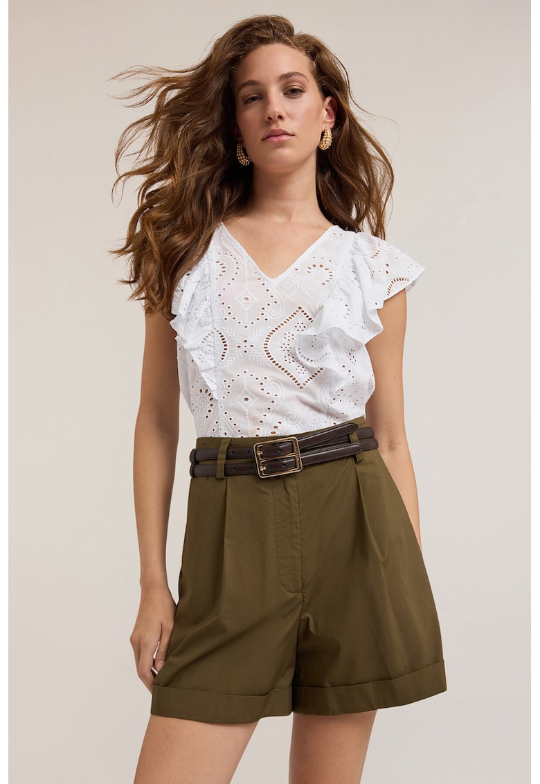 Блуза с набирания - без ръкави - Бял Motivi